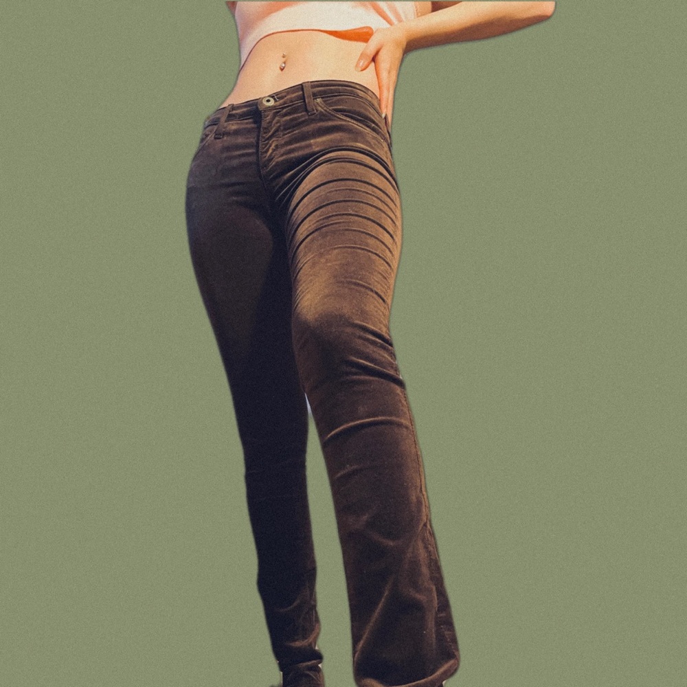 Brown Velvet Skinny Jeans